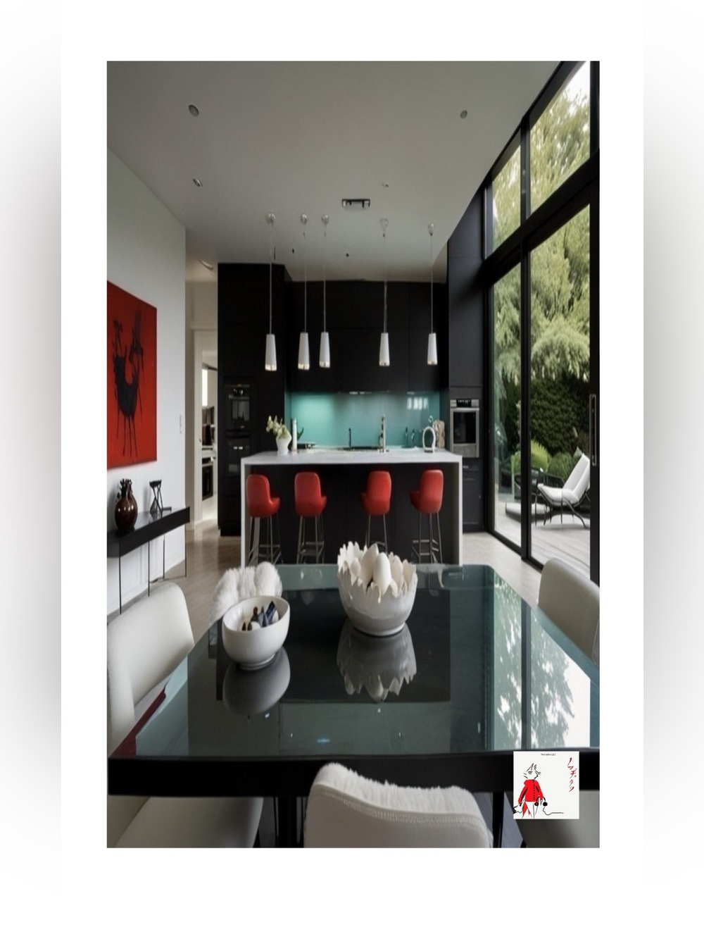 HANDCRAFTED digital art by me modern home interior decor ideas, Color print NWT